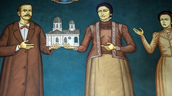 Fresko in Sankt-Georgs-Kirche „Capra“ in Bukarest