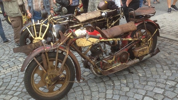 Rostiges Böhmerländer-Motorrad