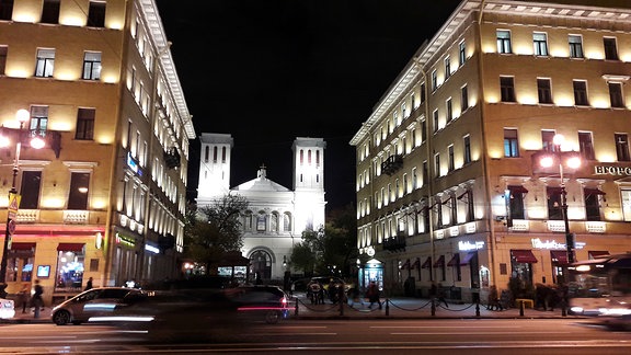 Die Petrikirche am Newski-Prospekt in Sankt Petersburg