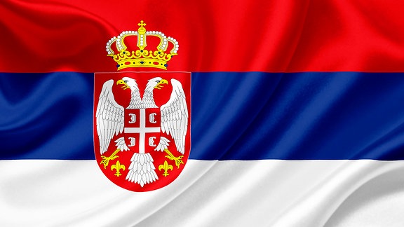 Die Flagge Serbiens