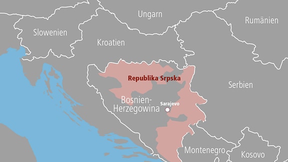 Landkarte: Republika Srpska in Bosnien-Herzegowina