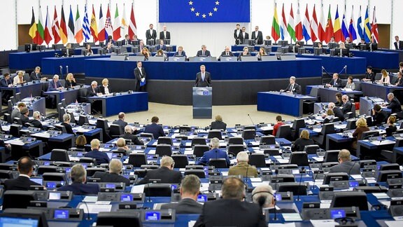 Rumänischer Präsident Klaus Iohannis spricht vor EU-Parlament 