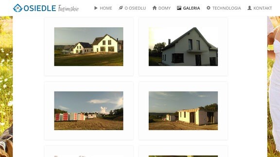 Webseite eines polnischen Wohnsiedlungsprojektes 