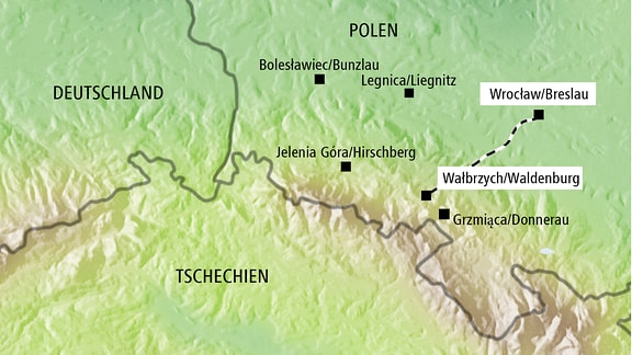Karte vom süd-Westen Polens