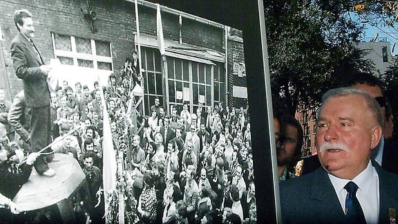 Lech Walesa während der Eröffnung von "Poland on the Front Page" anlässlich des 25. Jahrestages der Gründung der Solidarnosc in New York
