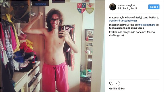 Menschen mit freien Oberkörpern posieren auf Instagram