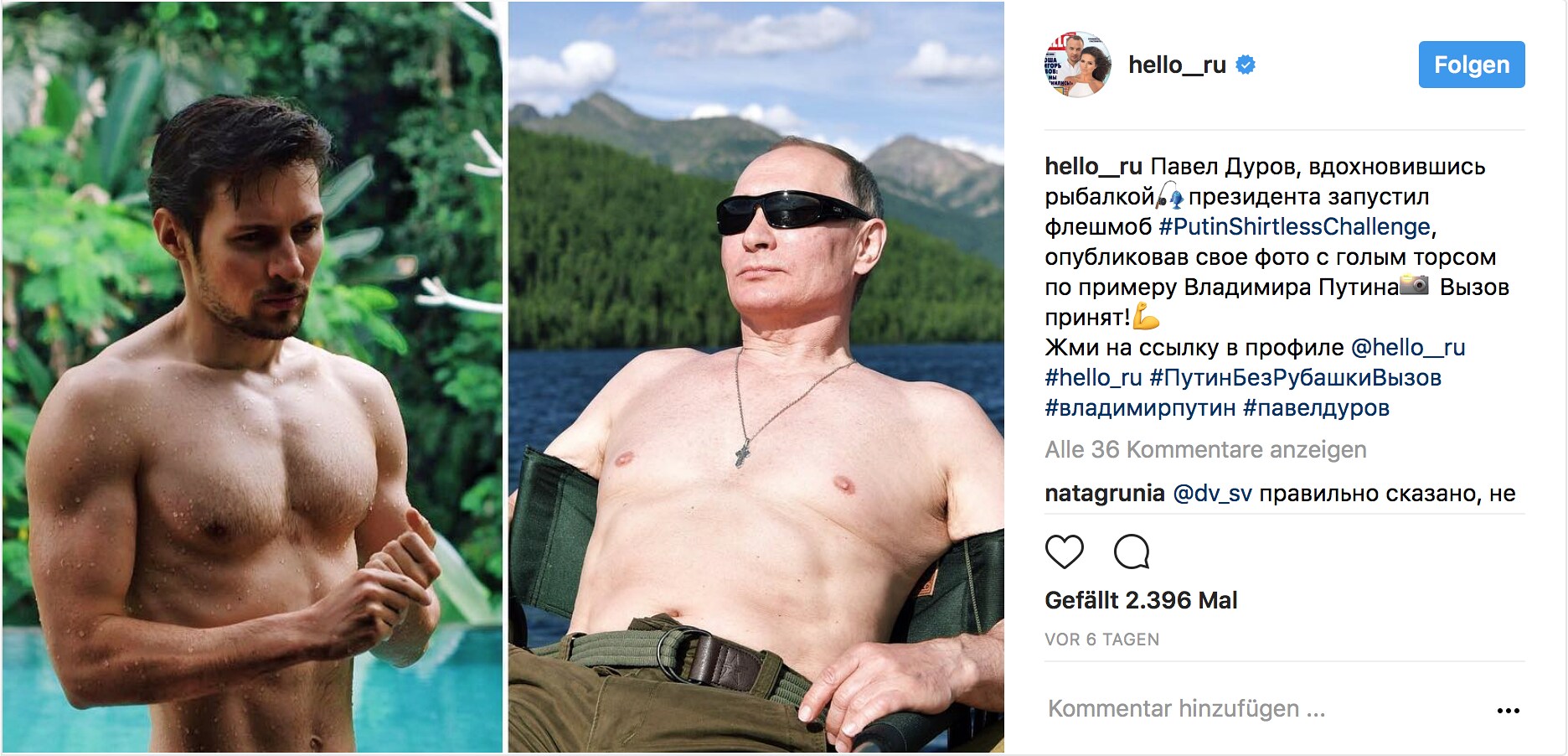 Putins Shirtless Challenge Mdrde