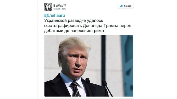 Fotomontage Putin mit Trumps Frisur