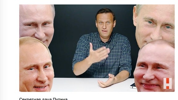Auschschnitt aus Alexej Nawalnys Video über Putins Ferienanwesen nahe Sankt Petersburg.