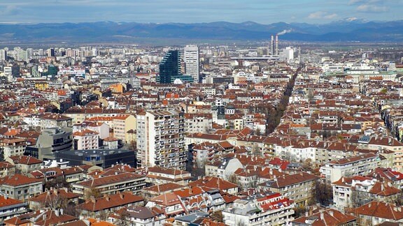  Blick über die bulgarische Hauptstadt Sofia