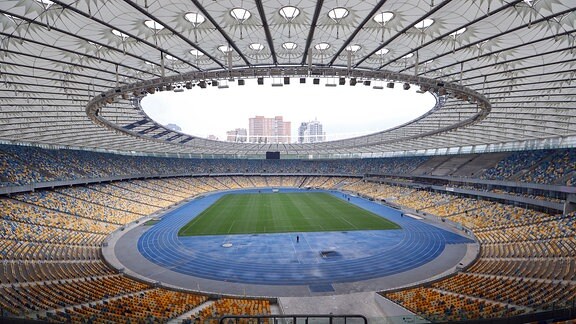 Blick in das Olympiastadion Kiew.