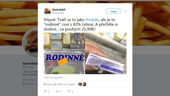 Tweet - Butter in Tschechien