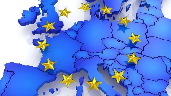 Dreidimensionale Karte von Europa