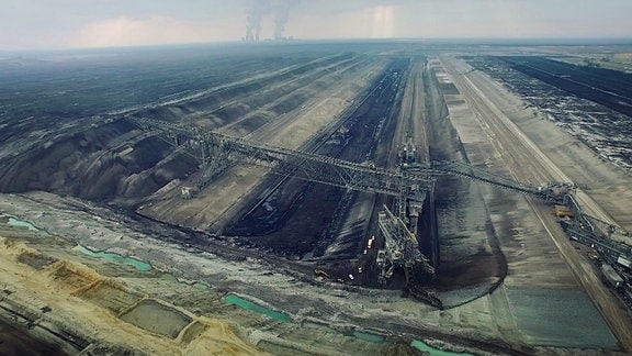 Ansicht des Kohletagebaus in Nochten