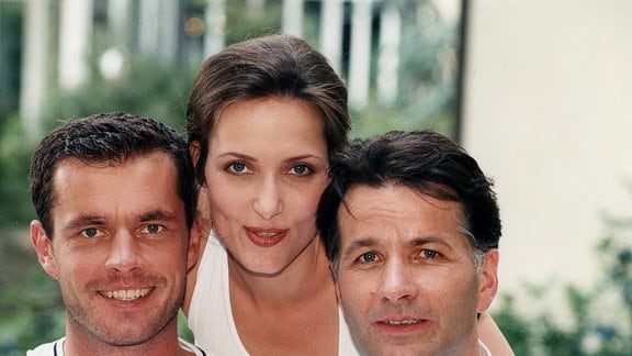 Alle drei Hauptdarsteller Achim Kreutzer (Joachim Kretzer), Roland Heilmann (Thomas Rühmann), Maia Dietz (Ina Rudolph).