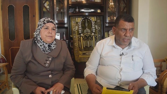 Ismail und Rasmia Albakr, Jabers Eltern beim bislang einzigen Interview mit deutschen Journalisten in Damaskus