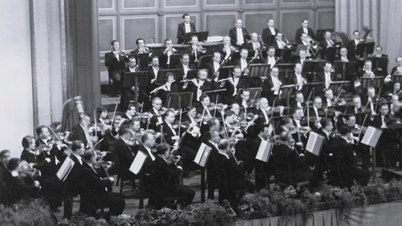 Schwarz-Weiß-Foto des Rundfunk Sinfonieorchesters