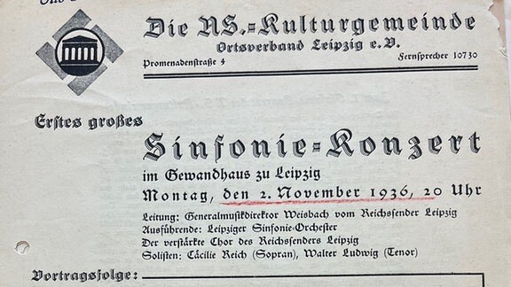 Programm des Chores des Reichssenders Leipzig