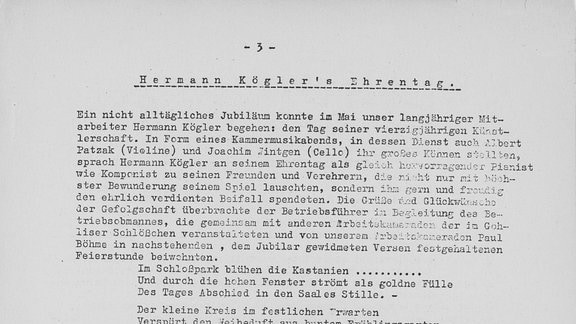 Auszüge aus der Monatsschrift "Das leere Haus", die die Mitarbeitenden des Leipziger Senders während des Krieges über Interna auf dem Laufenden hielt. 