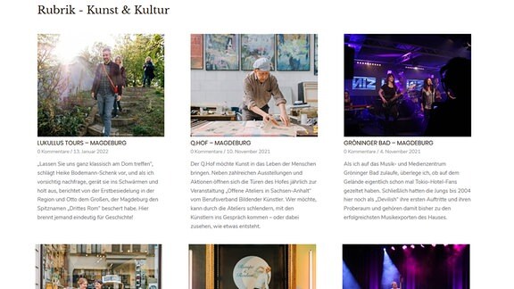 Screenshot des Kultur-Blogs Geheimtipp Sachsen-Anhalt