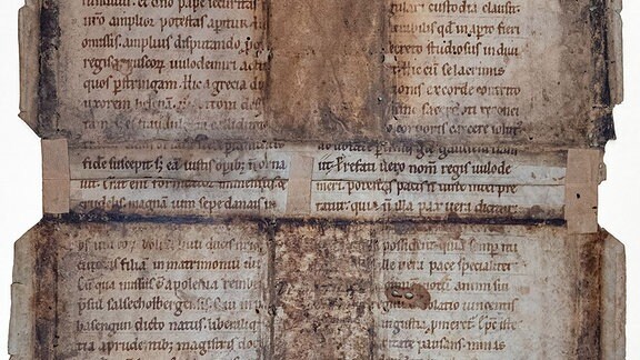 Fragment-Rückseite aus der Chronik des Merseburger Bischofs Thietmar