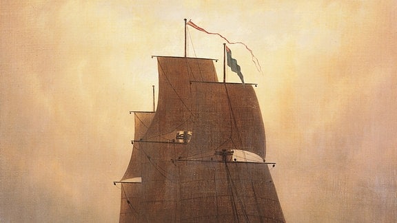 Gemälde "Segelschiff" um 1815 von Caspar David Friedrich