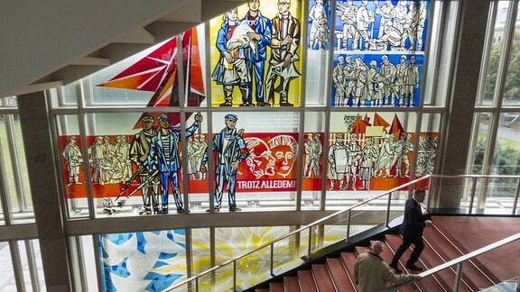 Glasbild im Staatsratsgebäude der DDR in Berlin-Mitte