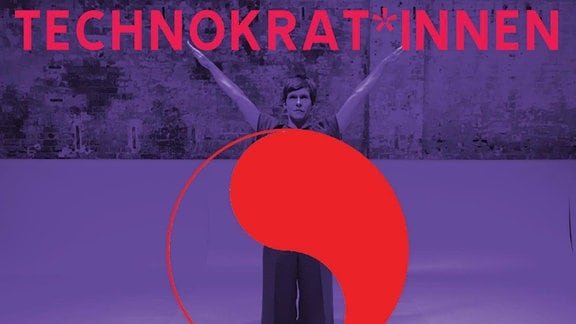 Plakat der Ausstellung "Technokrat*innen" in der Halle 14 in Leipzig