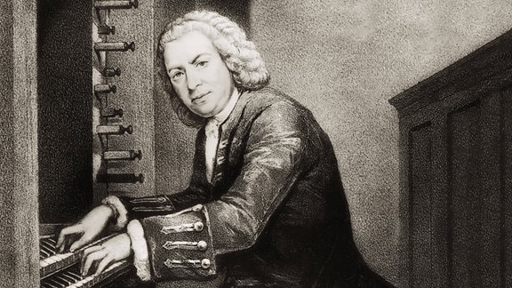 Johann Sebastian Bach am Klavier