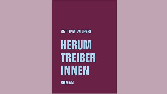 Cover des Buches von Bettina Wilpert, kein Bild, es steht nur der Autorinnenname, der Buchtitel "Herumtreiberinnen" und "Roman" darauf.