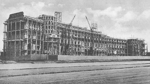 Deutsche Nationalbibliothek Leipzig - Bauphase der Deutschen Bücherei am Deutschen Platz, April 1915
