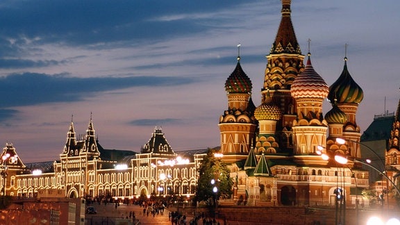 Blick auf die Basilius Kathedrale in Moskau