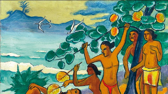Max Pechstein: Ruhende an der See, 1950, (Öl auf Leinwand)