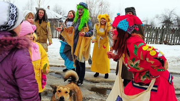 Weihnachten in Russland - Traditionelle Sänger in der Siedlung Reshma im Gebiet Iwanowo