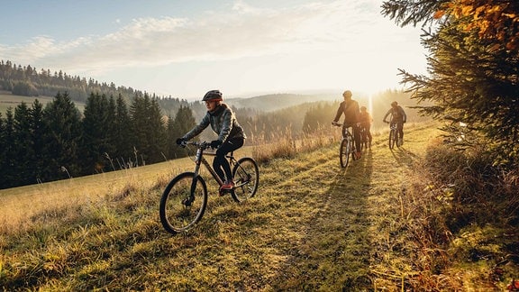 Radfahrer in der Natur