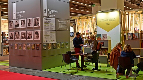 Stand des Gastlandes Slowenien auf der Frankfurter Buchmesse.