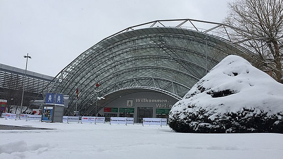Leipziger Buchmesse 2018, Schnee, Wintereinbruch