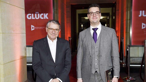 Ulrich Khuon und Marc Grandmontagne beim Deutschen Theaterpreis
