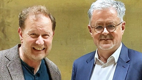 Historiker Christopher Clark mit MDR KULTUR-Geschichtsredakteur Stefan Nölke