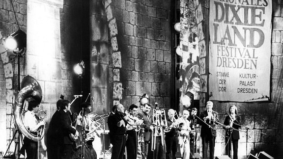 Konzert im Rahmen des - Internationalen Dixielandfestivals - in Dresden, 1986