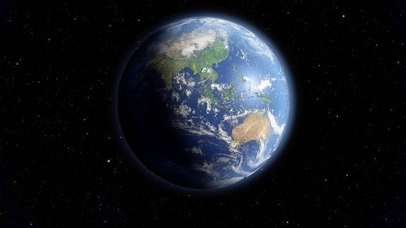Ein Blick auf die Erde aus dem Weltraum.