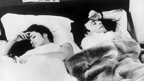 Filmszene: "Meine Nacht bei Maud" mit Eric Rohmer Françoise Fabian (Maud) und Jean-Louis Trintignant (Jean-Louis), 1969