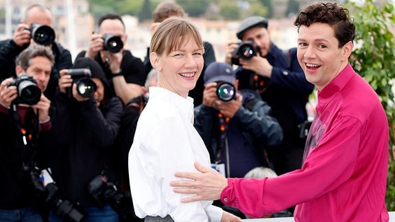 Svandra Hüller und Christian Friedel beim Photocall zum Kinofilm "The Zone of Interest" auf dem Festival de Cannes, 2023