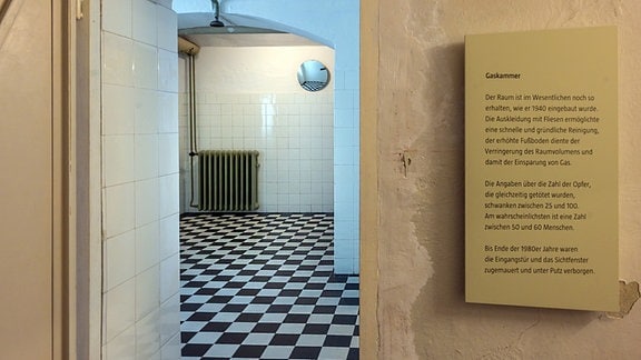 Die Gaskammer in der heutigen Gedenkstätte für die Opfer der NS-"Euthanasie" Bernburg ist noch unverändert erhalten.