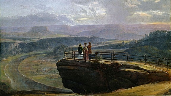 Gemälde - «Blick von der Bastei» 1819. Dahl, Johan Christian Clausen 1788-1857. 