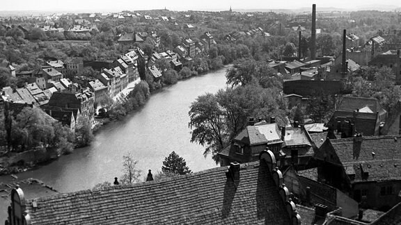 Blick auf die Neiße in Görlitz in den 1940er Jahren