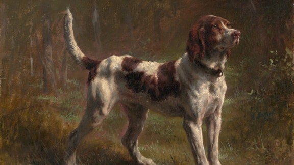 Ein Limier Briquet Hund, ca. 1856, Öl auf Leinwand