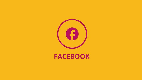 Icon Facebook auf gelbem Grund