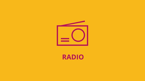 Icon Radio auf gelbem Grund