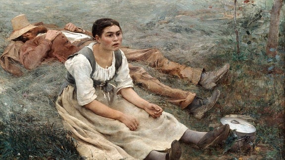 Gemälde 'Die Heumacher' von Jules Bastien Lepage, 1880